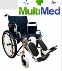 Silla de ruedas con elevapiernas abatible cromada